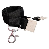 20mm Flat Recycled PET Lanyard in Black (UK Stock)