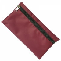 Nylon Pencil Case (UK Stock: Burgundy with Black Zip)