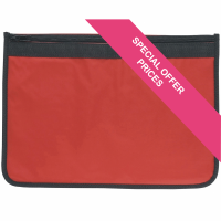 Nylon Document Wallet (UK Stock: Red with Black Edging)