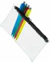 PVC Pencil Case (UK Stock: Clear with Black Zip)