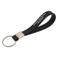 Printed Silicone Loop Keyring (UK Stock: Black)