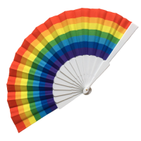 Rainbow Fan White Handle