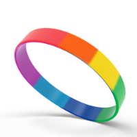 Rainbow Silicon Wristbands Embossed