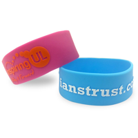 Single Colour Wristband - Large Width Embossed/Raised with Colour Fill In