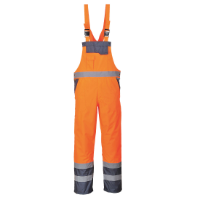 Hi-Vis Breathable Contrast Rain Bib And Brace