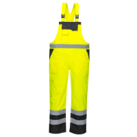 Hi-Vis Breathable Contrast Rain Bib And Brace