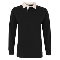 Men'S Classic Fit Long Sleeve Vintage Rugby Shirt
