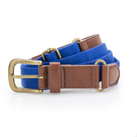 Faux Leather And Canvas Belt