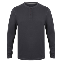 Washed Long Sleeve Henley T