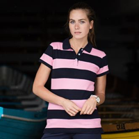 Women'S Striped Piqué Polo Shirt