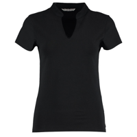 Women'S Corporate Short Sleeve Top V-Neck Mandarin Collar