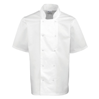 Studded Front Short Sleeve Chef'S Jacket