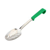 Plastic Handle Slotted Spoon - green handle
