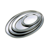 Stainless Steel Flat Oval Dish (9inch)