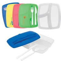3 Compartment Lunch Box with Cutlery