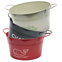 Galvanised French Round Metal Bucket 10L