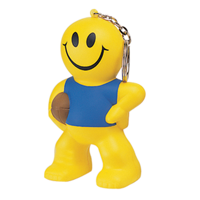 Stress Smiley Rugby Man Keyring