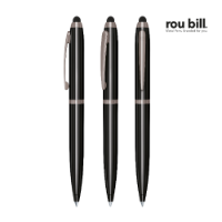 Rou Bill® Nautic Black Twist Ball Pen With Touch Pad