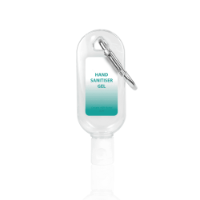 Hand Sanitiser Gel - 30ml Carabiner Clip (Biofree Label)