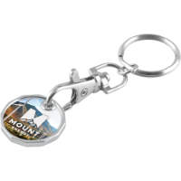 Full Colour Unlaminated Trolley Coin Keychain