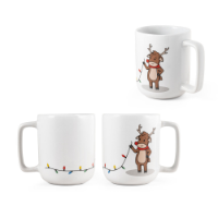 REINDEER. Mug with Christmas print 330 mL