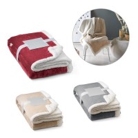 HEIDEN. Reversible fleece blanket with satin ribbon and personalised card