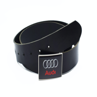 LEATHER BELT WITH FULL COLOUR LOGO DOME
