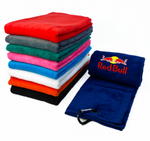 VELOUR TRI FOLD EMBROIDERED GOLF TOWEL