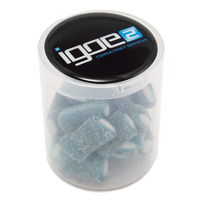 Fizzy Blue Raspberry Pencils Loose In A Clear Tub