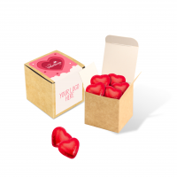 Valentines - Eco Kraft Cube - Red Foiled Hearts