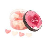 Valentines - Screw Top Jar - White & Pink Jelly Hearts