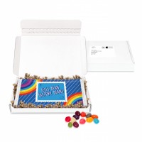 Gift Boxes – Mini White Postal Box - Jelly Bean Flow Bag - DIGITAL PRINT