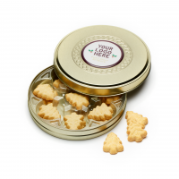 Winter Collection - Shallow Gold Treat Tin - Festive Shortbread Biscuits