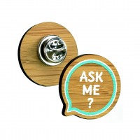 Bespoke Bamboo Promotional Badge 50mm X 50mm