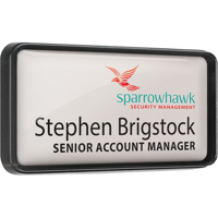 Plastic Framed Name Badges, full colour print with clear dome finish