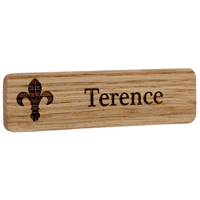 Personalised Real Wood Name Badges, laser engraved