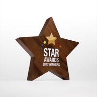 Real Wood Block Award, wood only, complex standard shapes 120mm height