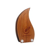 Real Wood Block Award With Wood Face Plate 80x150mm