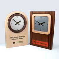 Real Wood Clocks, contrasting wood clock face surround