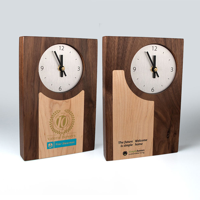 Real Wood Clocks with Contrasting Wood Inlays