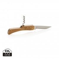 Wooden knife with bottle opener