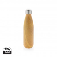 Vacuum insulated ss bottle with wood print