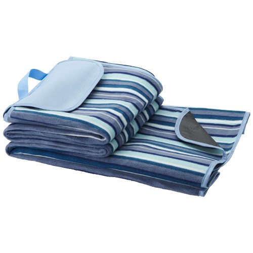 Riviera water-resistant picnic outdoor blanket in white-solid-and-blue