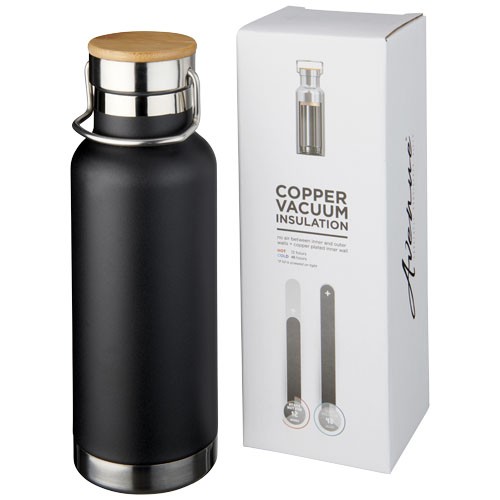 Thor 480 ml copper vacuum insulated water bottle in White