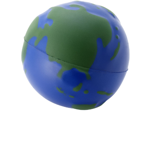 Globe stress reliever in blue-and-green