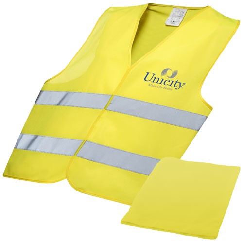 Watch-out XL safety vest in pouch for professional use in yellow