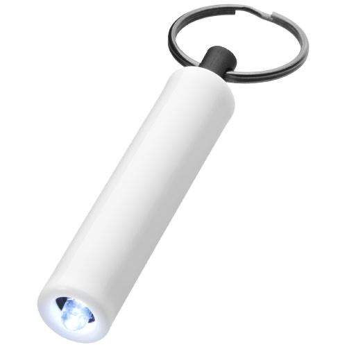 Retro LED keychain light in white-solid