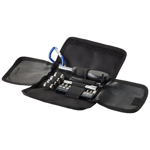 Flint 19-piece tool set in black-solid-and-blue