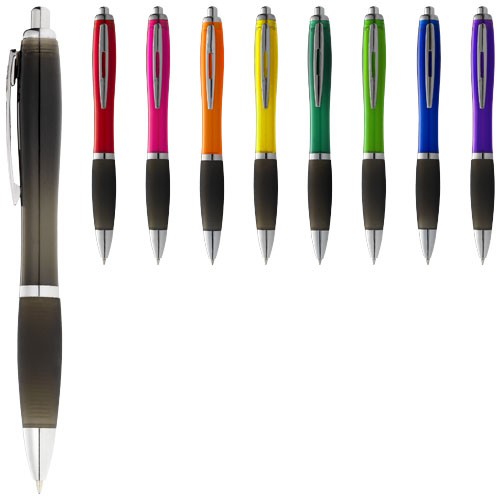 Nash ballpoint pen coloured barrel and black grip in 