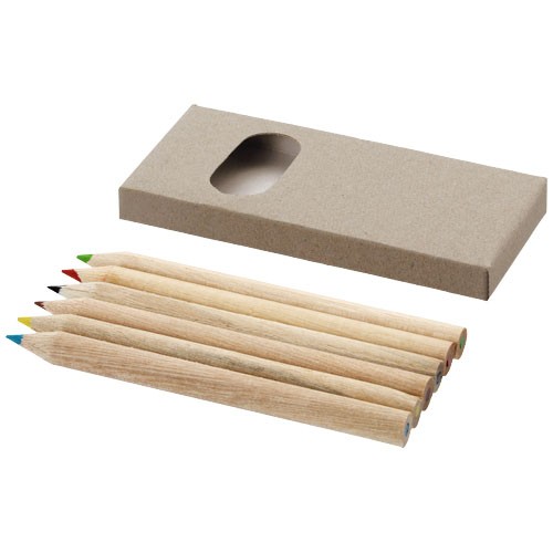 Ayola 6-piece coloured pencil set in brown